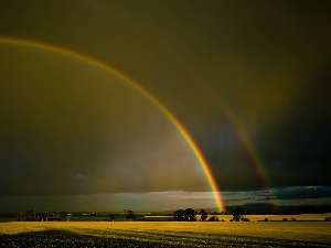 Black, Polami, rainbows, Sky, by