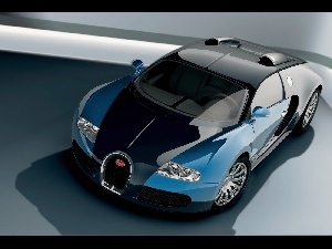 Black, Bugatti Veyron, blue