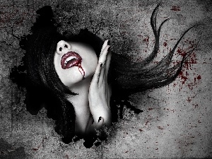 blood, lips, Women, face