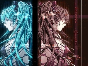 Blue, Hatsune Miku, pink