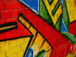 Blue, Yellow, Graffiti, green ones, Red