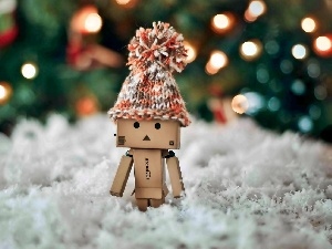 blur, lights, Danbo, winter