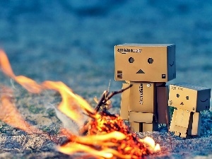 fire, blur, Danbo