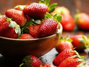 strawberries, blur, bowl