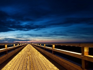 boarding, pier, navy blue, Sky