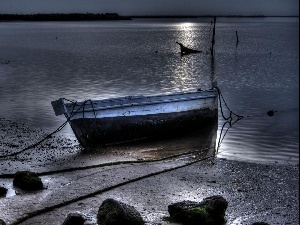 Stones, Boat, lake