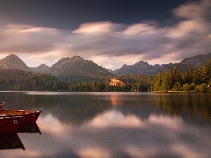 boats, Tatras, Slovakia, Mountains