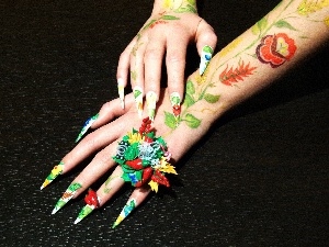 manicure, Bodypainting, hands