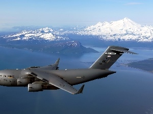 clouds, Boeing C-17 Globemaster III, plane