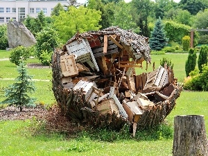 botanical, Garden, sculpture, Pozna?, Wooden