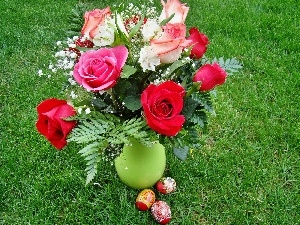 bouquet, eggs, Easter, rouge, color