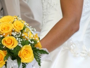 wedded, bouquet, roses