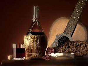 Wine, bread, Guitar