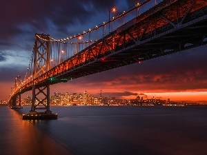 bridge, Night, San Francisco, Golden Gate