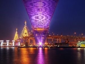 River, bridge, Bangkok