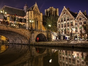 bridge, Monument, River, Restaurant