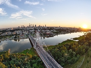 bridge, Wis?a, Warsaw, Poland, River