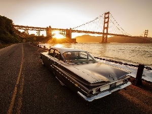 bridge, Cadillac, west, Way, sun