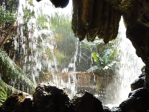 water, bridges, cave