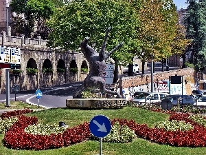 brim, Street, San Marino, Horse Statue