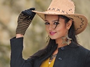 brunette, Hat, Aadi Shanvi