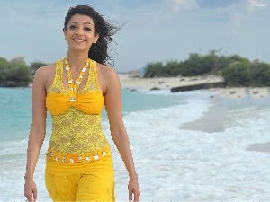 brunette, Smile, Kajal Agarwal