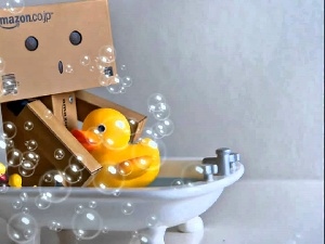 bubbles, Bath, Danbo, ducks, In bath