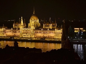 lighting, Budapest, parliament
