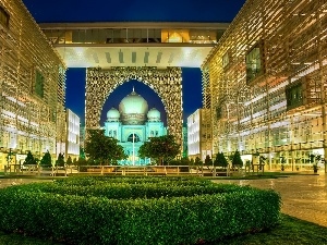 buildings, Sapling, palace, fountain