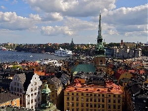 buildings, port, Stockholm, Sweden