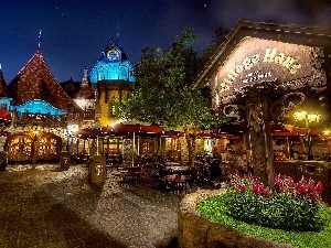 California, Disneyland, Town, Restaurant