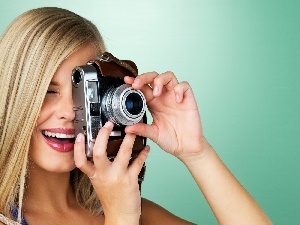 model, Camera, Blonde