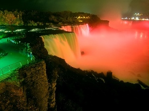 Canada, Niagara Falls, highlighted, waterfall