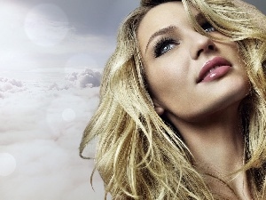 Candice Swanepoel, clouds, dreamy