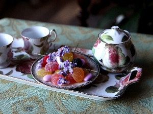 cups, Candies, Tray