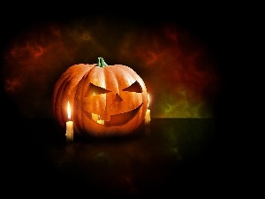 pumpkin, Candle, halloween