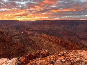 sun, canyon, west