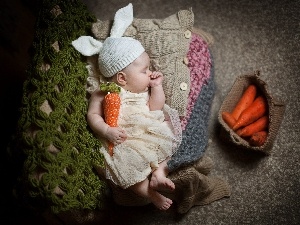 Bunny, carrot, girl