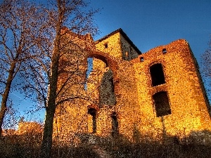 castle, ruins, Old, Buldings