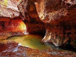 River, Przebijaj?ce, ligh, flash, sun, canyon, rocks, luminosity, cave