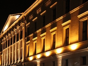 centre, Pozna?, antique, Night, House