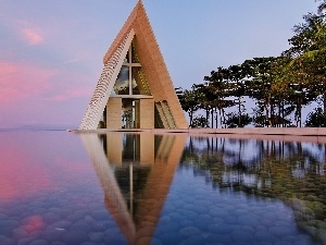 chapel, Stones, Crystal, water