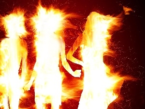 Characters, burning