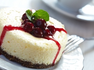 cherries, fork, dessert, plate