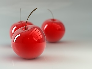 cherries, glass