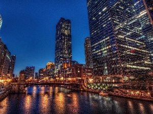 Town, Chicago, illuminated