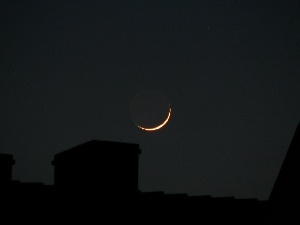 chimney, the roof, eclipse, Moon