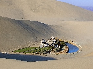 China, oasis, Dunhuang, Town