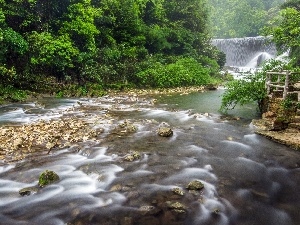 China, River, forest, waterfall