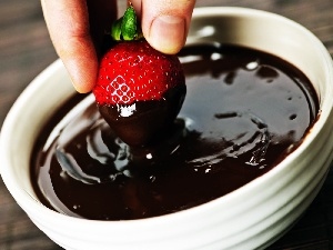 cup, chocolate, Strawberry